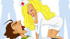 Юмористическая иллюстарция - медсестра блондинка