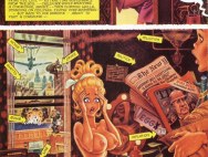 Ретро комикс про приключения блондинки