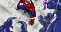 Обнаглевший Веном кончил на Человека-паука