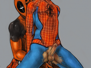 Человек-паук сел анусом на член Дефстроука