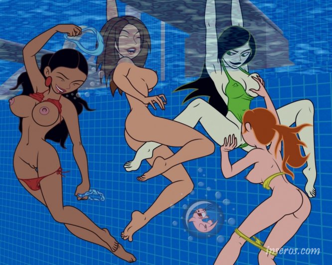 Kim possible купается в бассейне с подружками [Ким 5+]