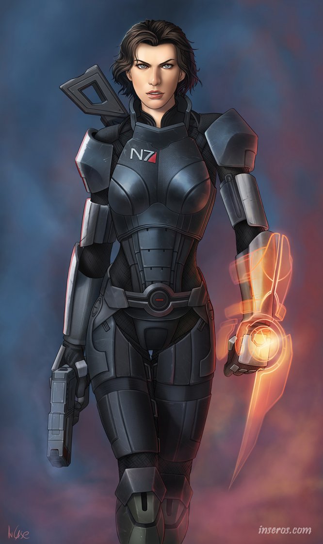 Милла Йовович в роли Шепарда из Mass Effect